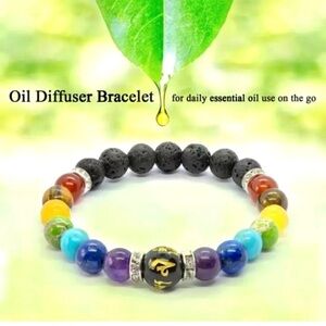 🌙AROMATHERAPY oil diffuser bracelet w CHAKRA boho/zen meditation vibe